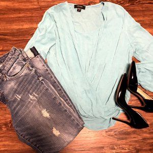Karen Kane turquoise blouse, size M